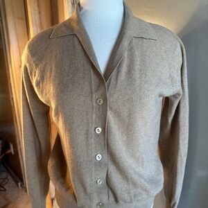 Cashmere by Pringle Tan Button Front Cardigan Top Pullover M